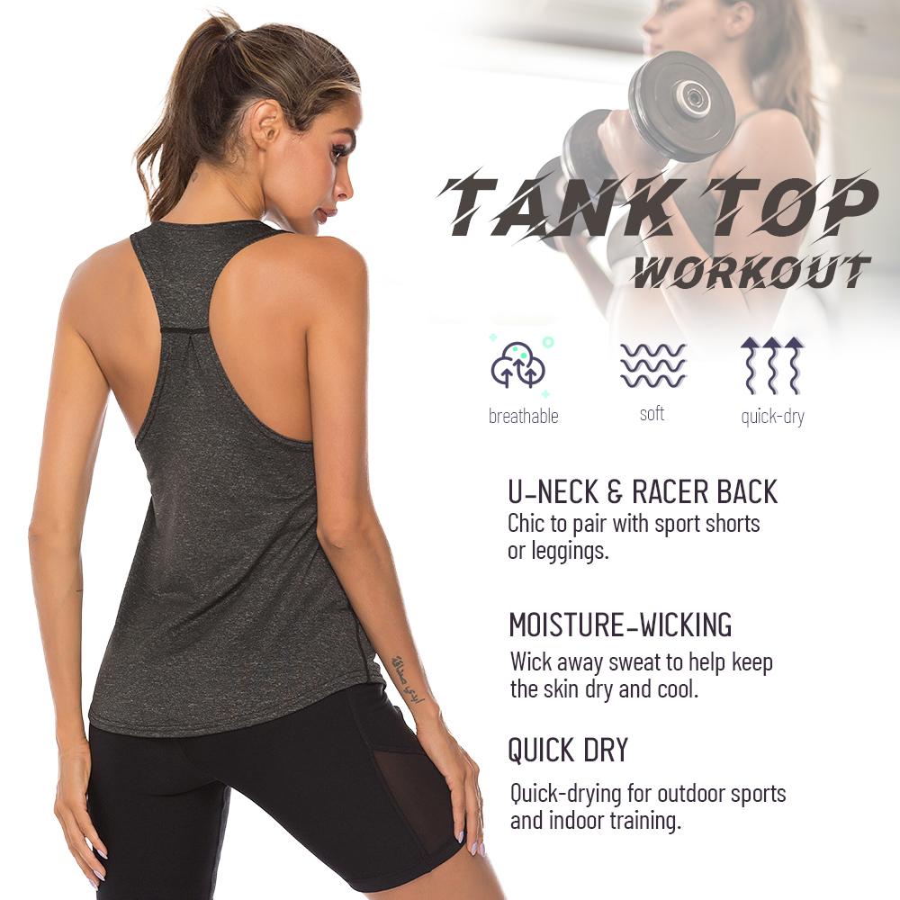Áo 3 lỗ thể thao nữ cổ chữ U, chất liệu polyester và spandex, nhẹ và mềm mại