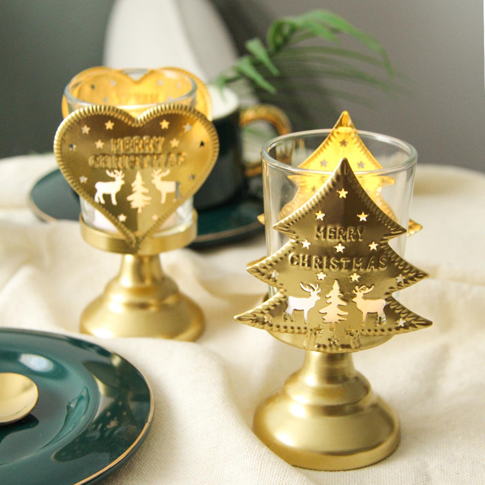 Christmas Votive Candle Holders, Tealight Holders Decorative for Christmas Holiday Party Home Decor