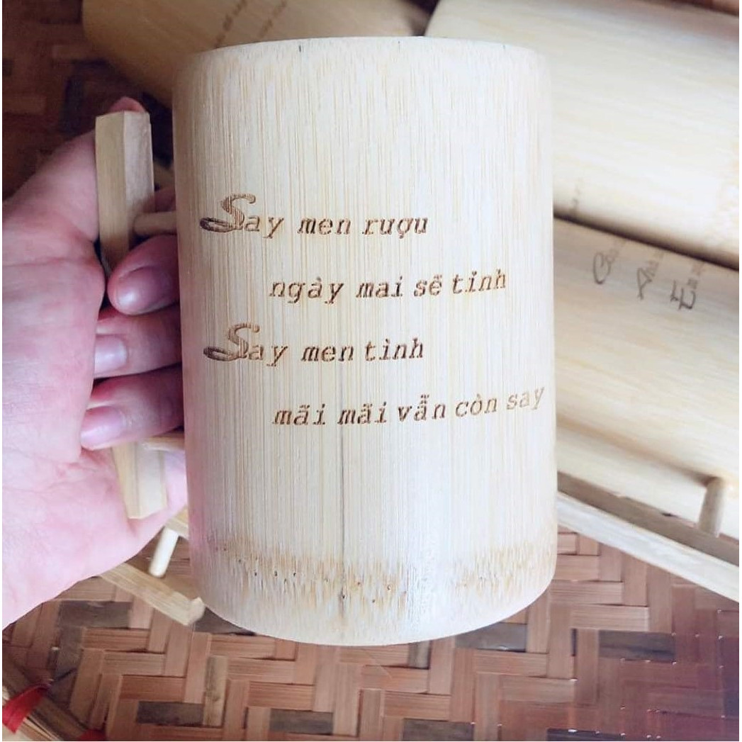 Cốc Tre Quay Vuông Handmade