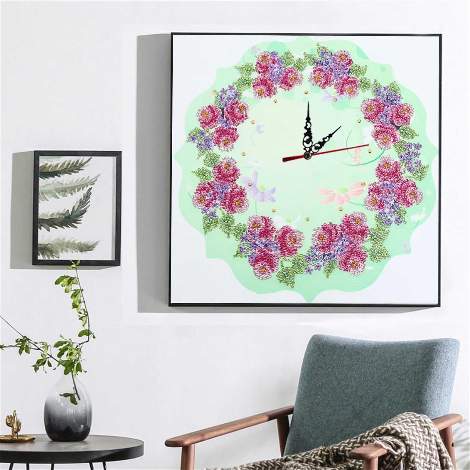 Bộ tranh đính đá 5D tự làm mẫu đồng hồ treo tường