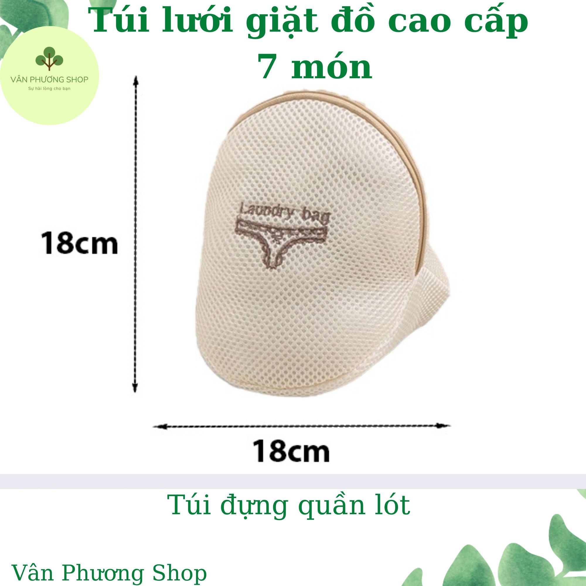 Túi Lưới Giặt Đồ, Giặt Quần Áo Cao Cấp 7 món đủ kích cỡ Vân Phương Shop - Hàng Chính Hãng