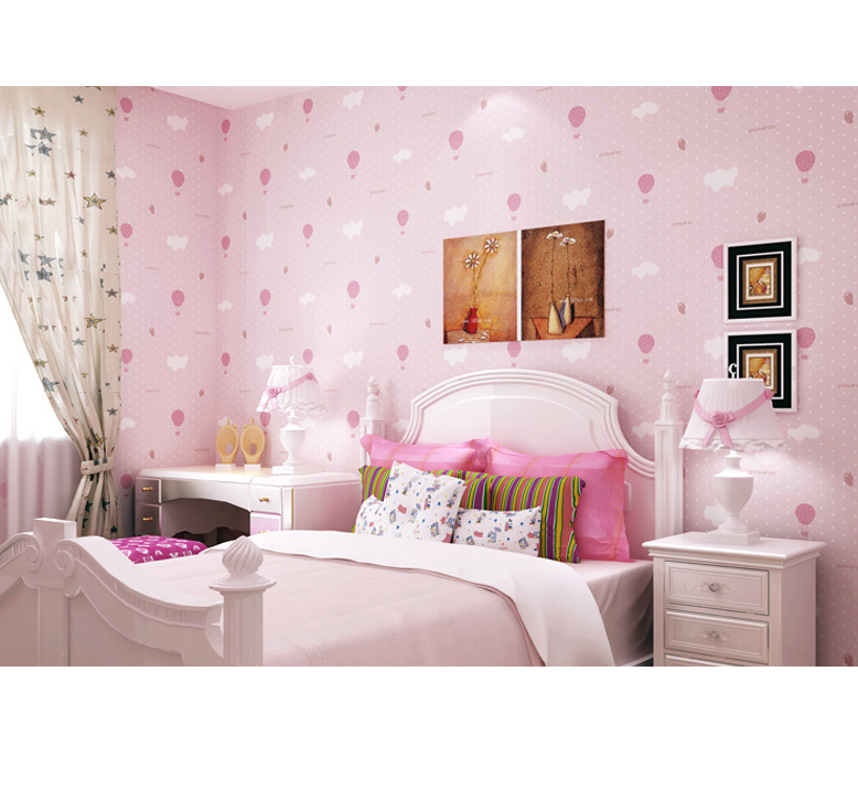 Combo 10 mét giấy dán tường, decal dán tường trang trí nhà cửa KHINH KHÍ CẦU HỒNG khổ 45cm