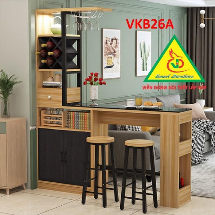 Quầy bar mini kết hợp tủ rượu VKB026A - Nội thất lắp ráp Viendong Adv