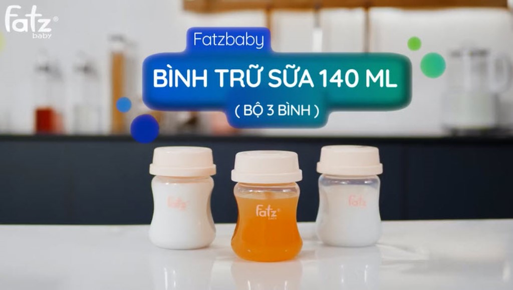 Bộ 3 bình trữ sữa mẹ cổ rông 140ml vừa với máy hút sữa RESONANCE Fatzbaby