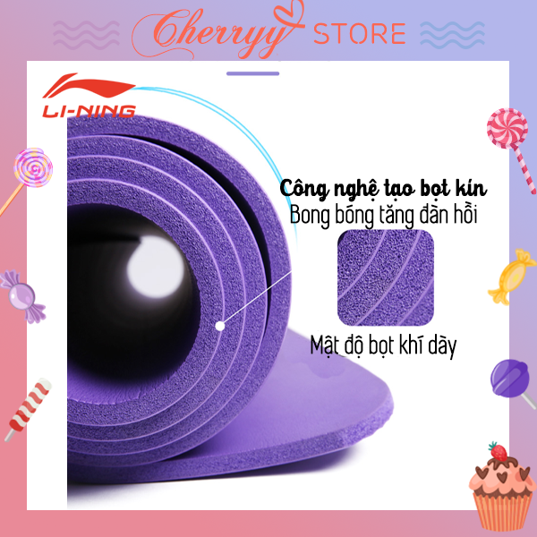 Thảm Tập Yoga LiNing chất liệu NBR Cho Người Mới Tập, Thảm Yoga Tại Nhà