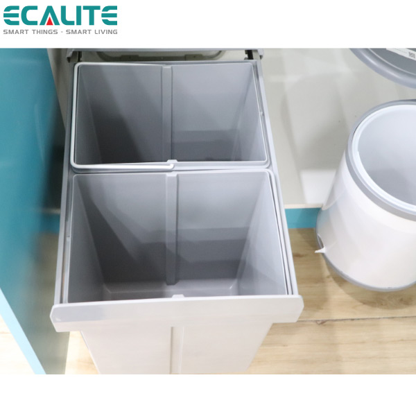 Thùng rác âm tủ Double Dustbin Ecalite EL-DUB20L - Hàng Chính Hãng
