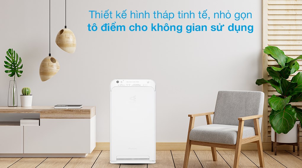 Máy Lọc Không Khí DAIKIN MCK55TVM6 Công nghệ Streamer 3C Tích Hợp Ion Plasma, Lõi Lọc Tuổi Thọ Lên Đến 10 Năm, Diệt Khuẩn Và Lọc Sạch 99,97% Bụi Bẩn, Diện Tích Sử Dụng 40 m2, Công Suất 58W - Hàng Chính Hãng