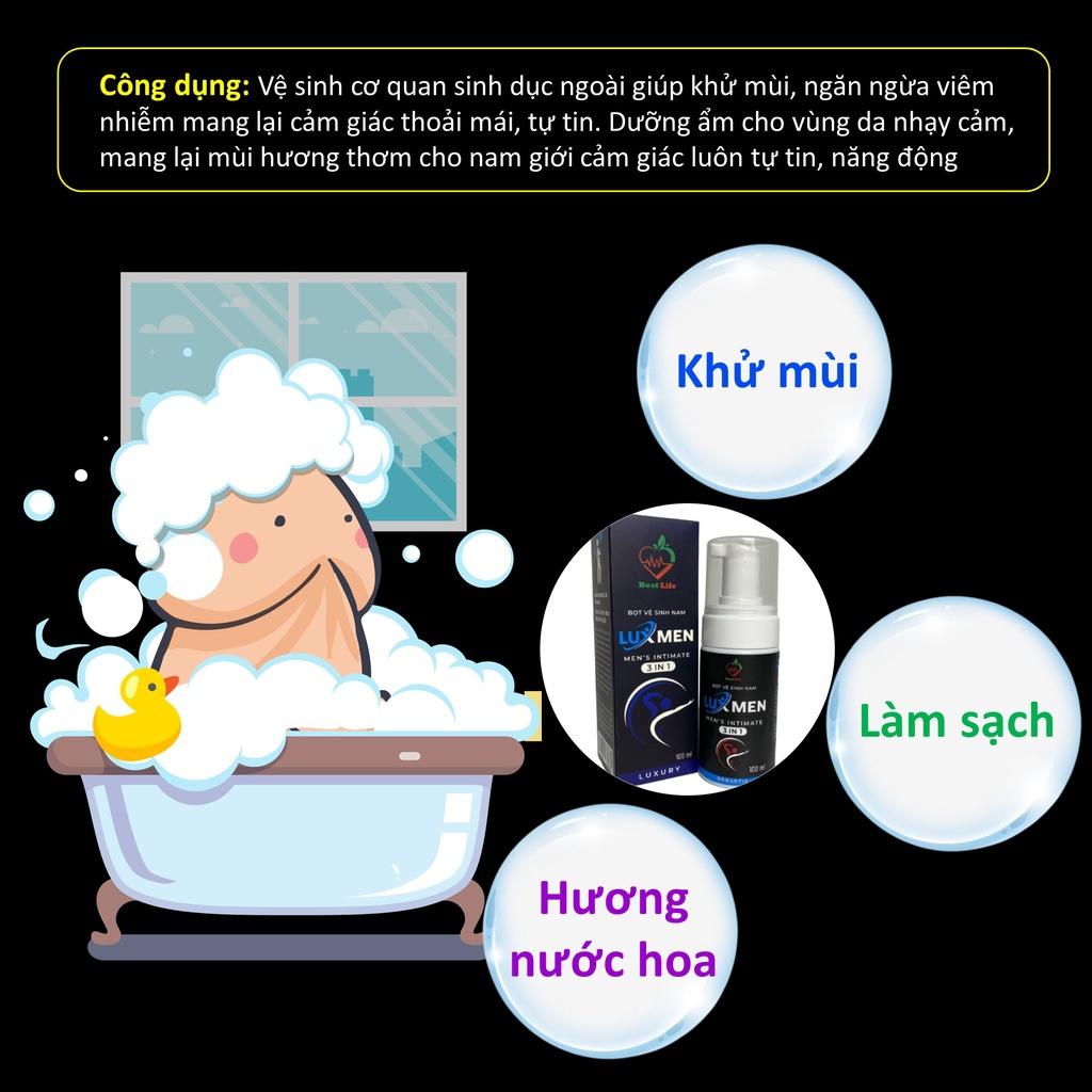 Bọt vệ sinh nam giới 3 trong 1 Best Life Luxmen dung dịch vệ sinh nam giới tạo bọt hương nước hoa chai 100ml