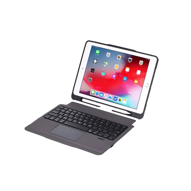 Bàn phím Bluetooth cho iPad 9.7/ iPad Air 1/ Air 2/ Pro 9.7/ Gen 5/ Gen 6 kèm bao da, có touchpad Aturos T205 (có thể tách rời) - Hàng nhập khẩu