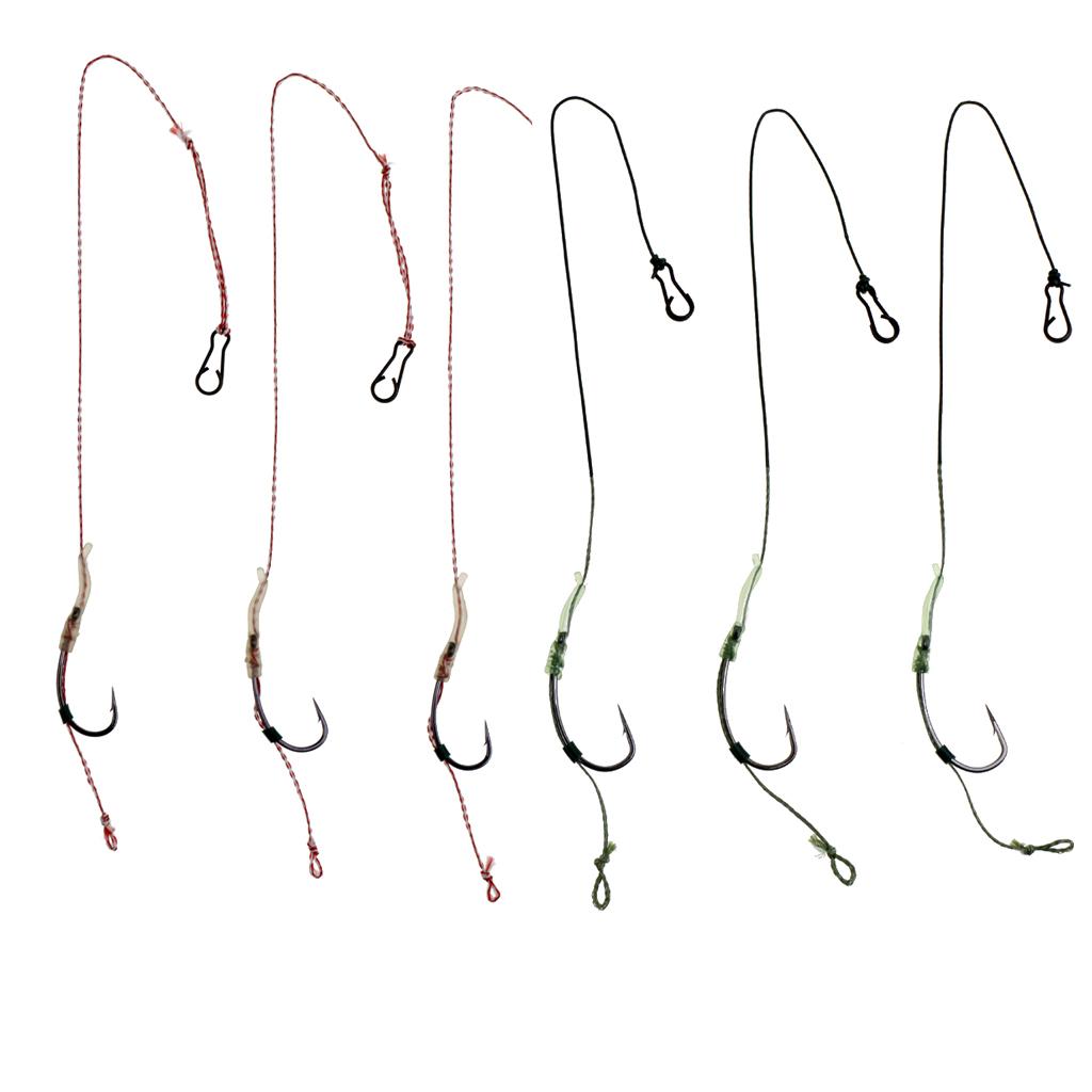 Hair Rigs Braid Carp Fishing Rig 6#/8#/10#/12# Carp Fishing Hook Tackle 6#