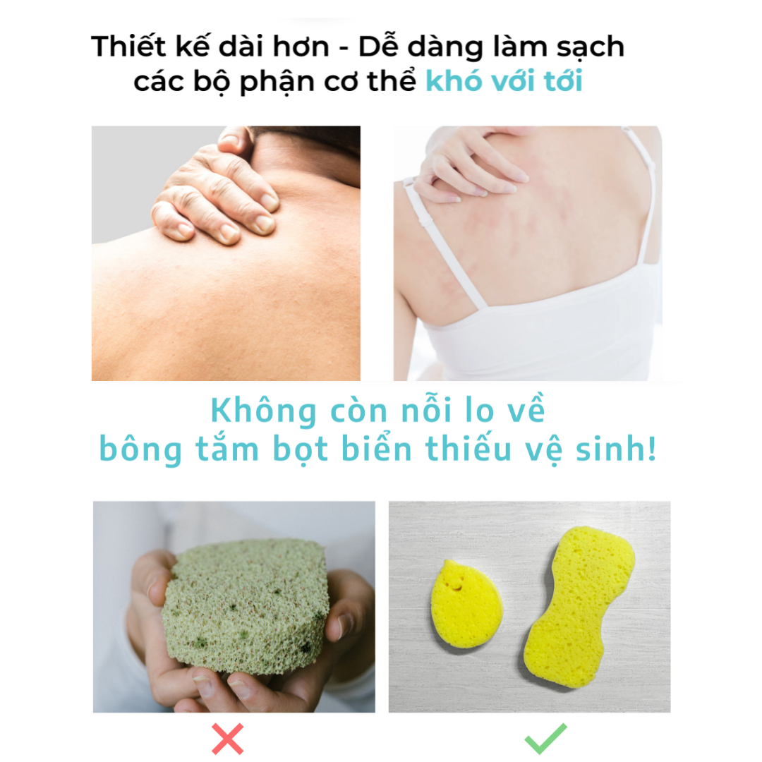 Bông rửa mặt bọt biển Daily Aqua - Làm sạch da, tẩy tế bào chết, sạch bụi bẩn và lớp make up mỏng nhẹ