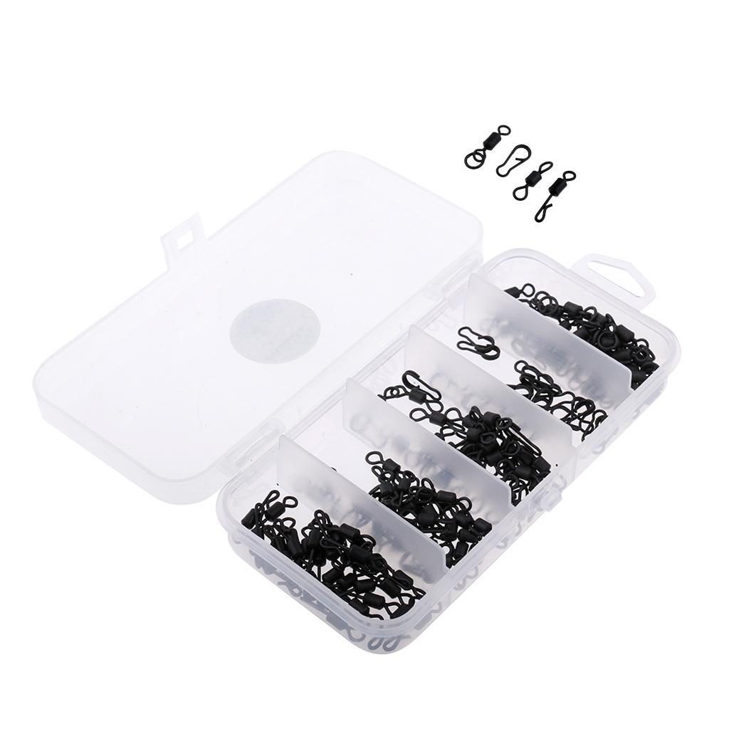 150pc Fishing Swivel Snap Connector Quick Change Swivel Tackle Set