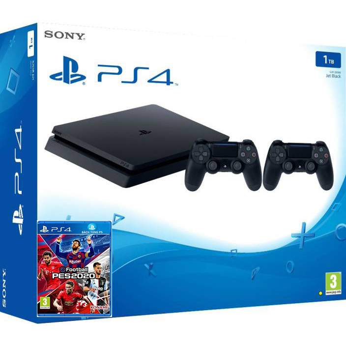 Bộ Máy Ps4 slim 1Tb chính hãng Sony CUH 2218B tặng tay cầm và pes 2020