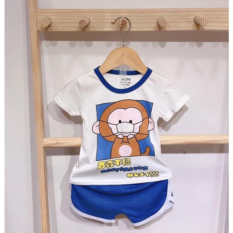 Set bộ đùi cotton cho bé, bộ cộc tay in hình dễ thương bé trai bé gái