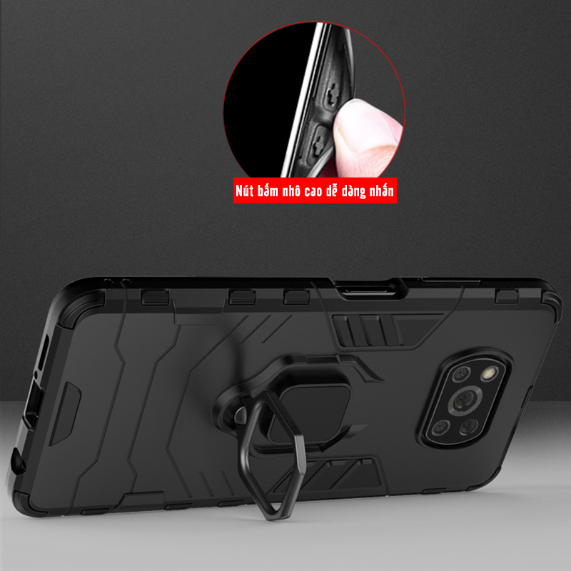 Ốp lưng cho Xiaomi Poco X3 NFC iRON - MAN IRING Nhựa PC cứng viền dẻo chống sốc