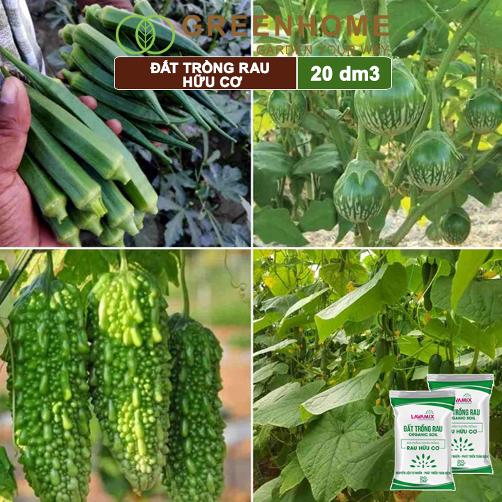 Đất trồng cây Lavamix, bao 20dm3 , đất hữu cơ trồng rau, hoa, kiểng, tiện lợi, dễ sử dụng