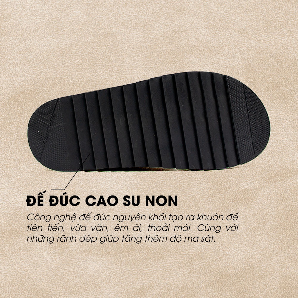 Sandal Tomoyo Da Bò Thật Đế Rãnh Chống Trượt TMS302