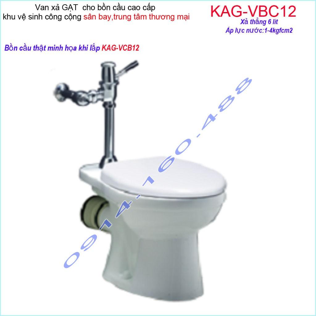 Van xả gạt bồn câu KAG-VBC12, van xả cho bồn cầu Toto, Linax treo tường, van xả cầu không thùng nước( không bồn cầu)