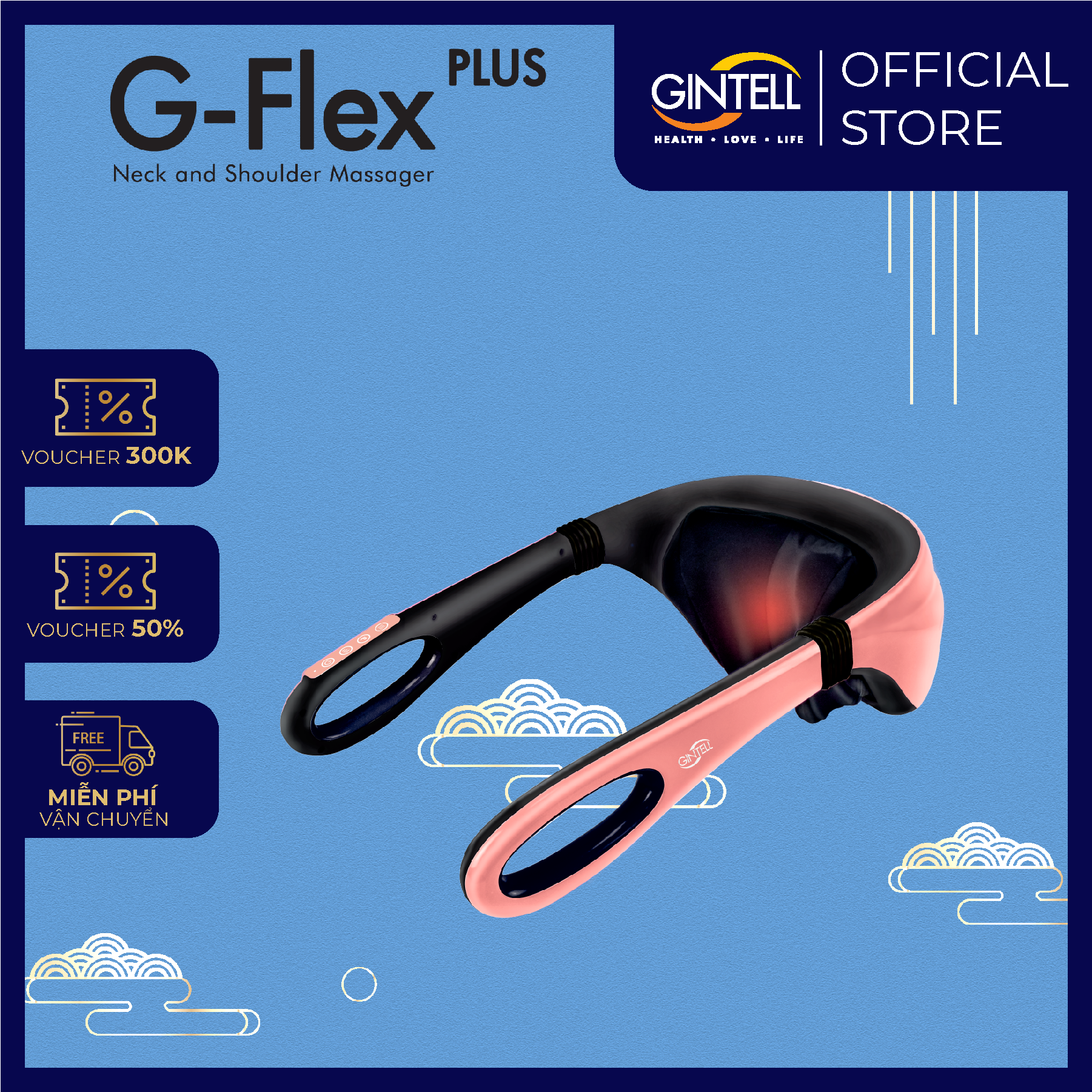 Máy Massage Cổ, Vai, Gáy GINTELL - G-Flex PLUS Chính Hãng