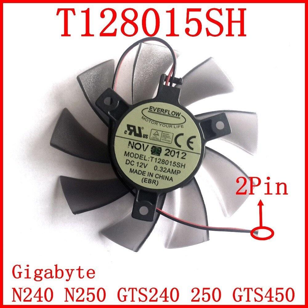 Quạt Tản Nhiệt T128015Sh 2pin 75mm 0.32a Vga Cho Gigabyte N240 N250 Gts240 250 Gts450