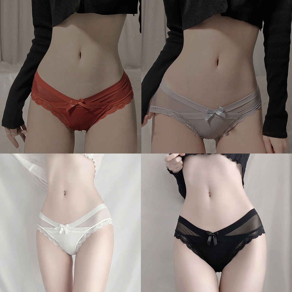 Combo 3 Quần lót ren lưới nữ gợi cảm cạp chéo sexy co giãn tốt thoải mái mát mẻ - Hàng nhập QC