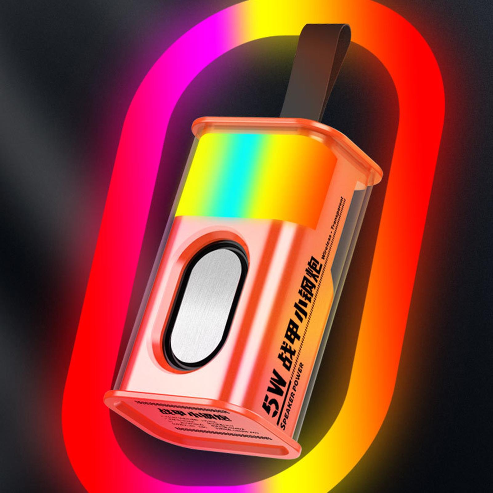 Loa di động 5.0 tương thích Bluetooth thông qua Tws Stereo trong suốt Mecha Bluetooth không dây-Loa Loa siêu trầm ngoài trời Màu sắc: Đen