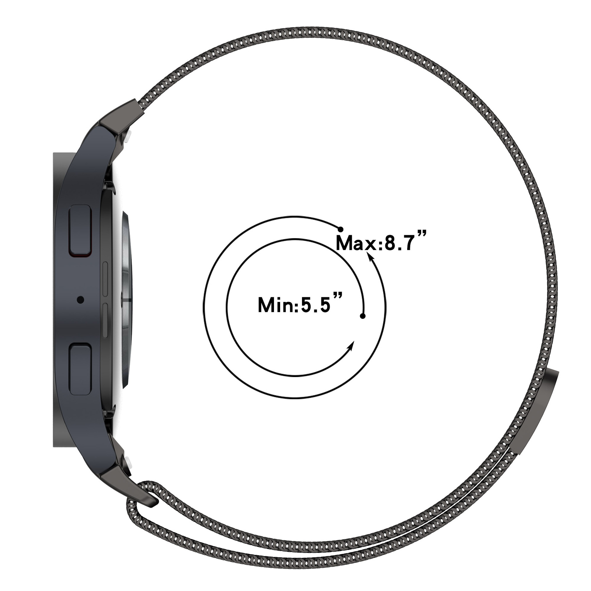 Dây đeo thép lưới thể thao Kai.N Milanese Pro cho Samsung Galaxy Watch 7/ Galaxy Watch 4/ 5/ 6_ Hàng chính hãng