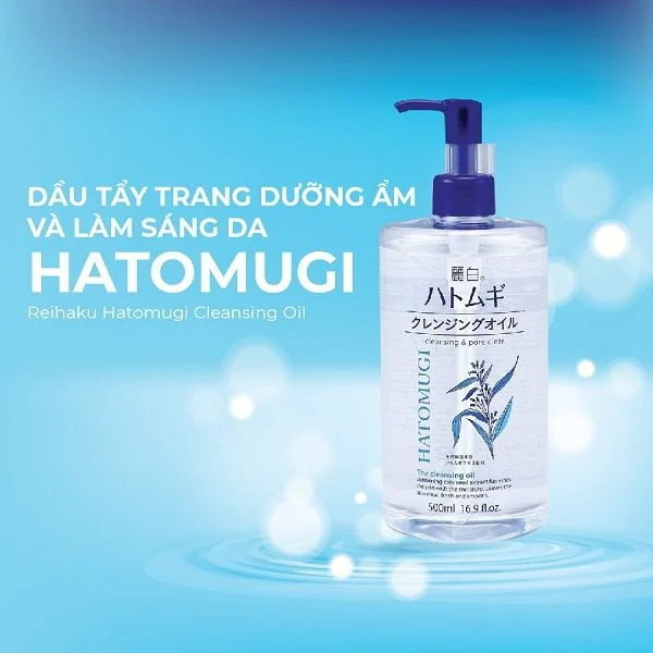 Dầu tẩy trang dưỡng ẩm và làm sáng da hatomugi 500ml/chai