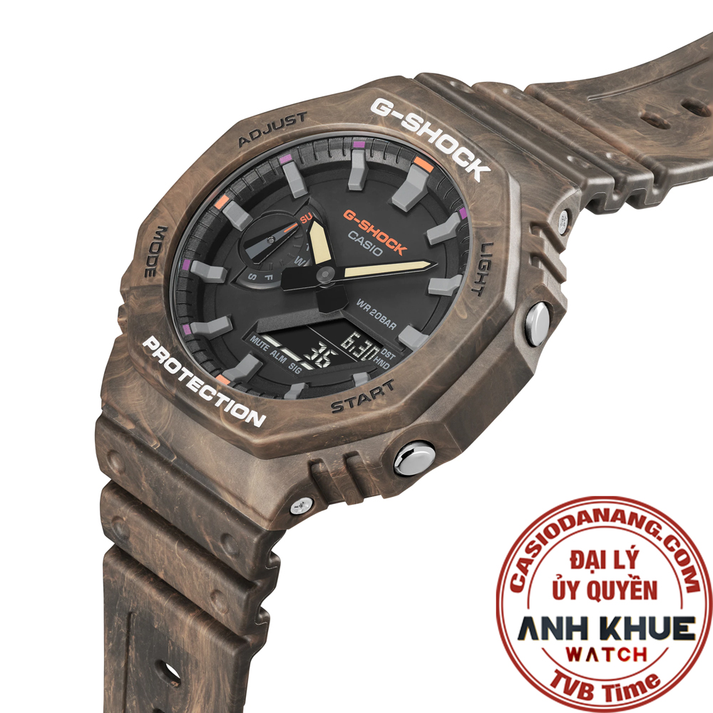 Đồng hồ nam dây nhựa Casio G-Shock chính hãng Anh Khuê GA-2100FR-5ADR (45mm)