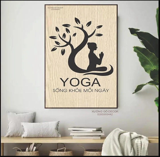 Tranh Decor Yoga Treo Tường Hoa Trang Trí Phòng Thiền , Phòng Tập Yoga ... Bằng Gỗ