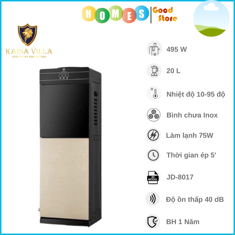 Cây Nước Nóng Lạnh KAISA VILLA JD-8017 3 Chế Độ Thương Hiệu Thụy Sỹ Công Suất 495W - Hàng Chính Hãng