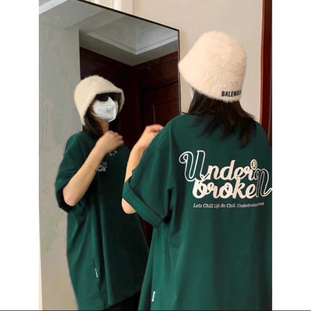 Áo thun phông rộng dài tay lỡ giấu quần nam nữ unisex UNDERBROKEN Xanh Lá 100% Cotton hàng Hottrend Kanimi