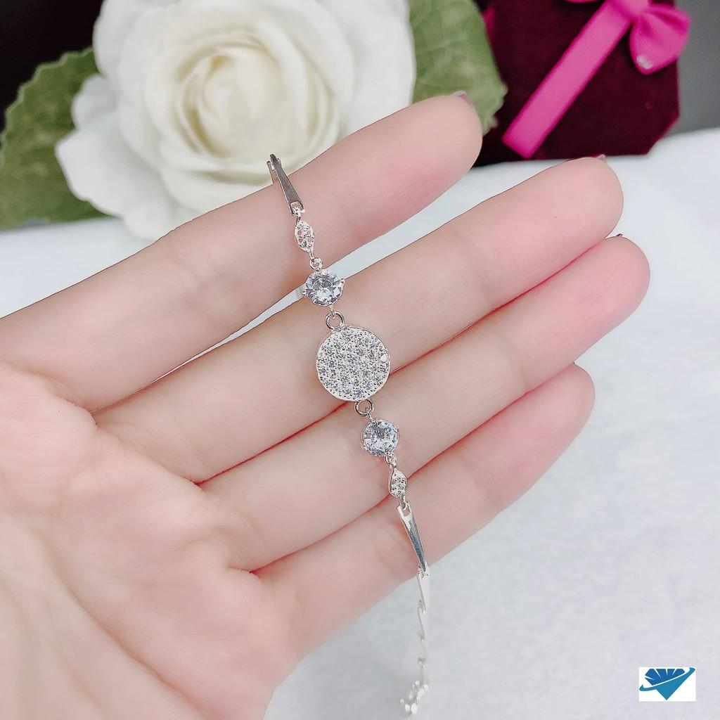 Lắc tay nữ bạc ta mặt đá MS09a