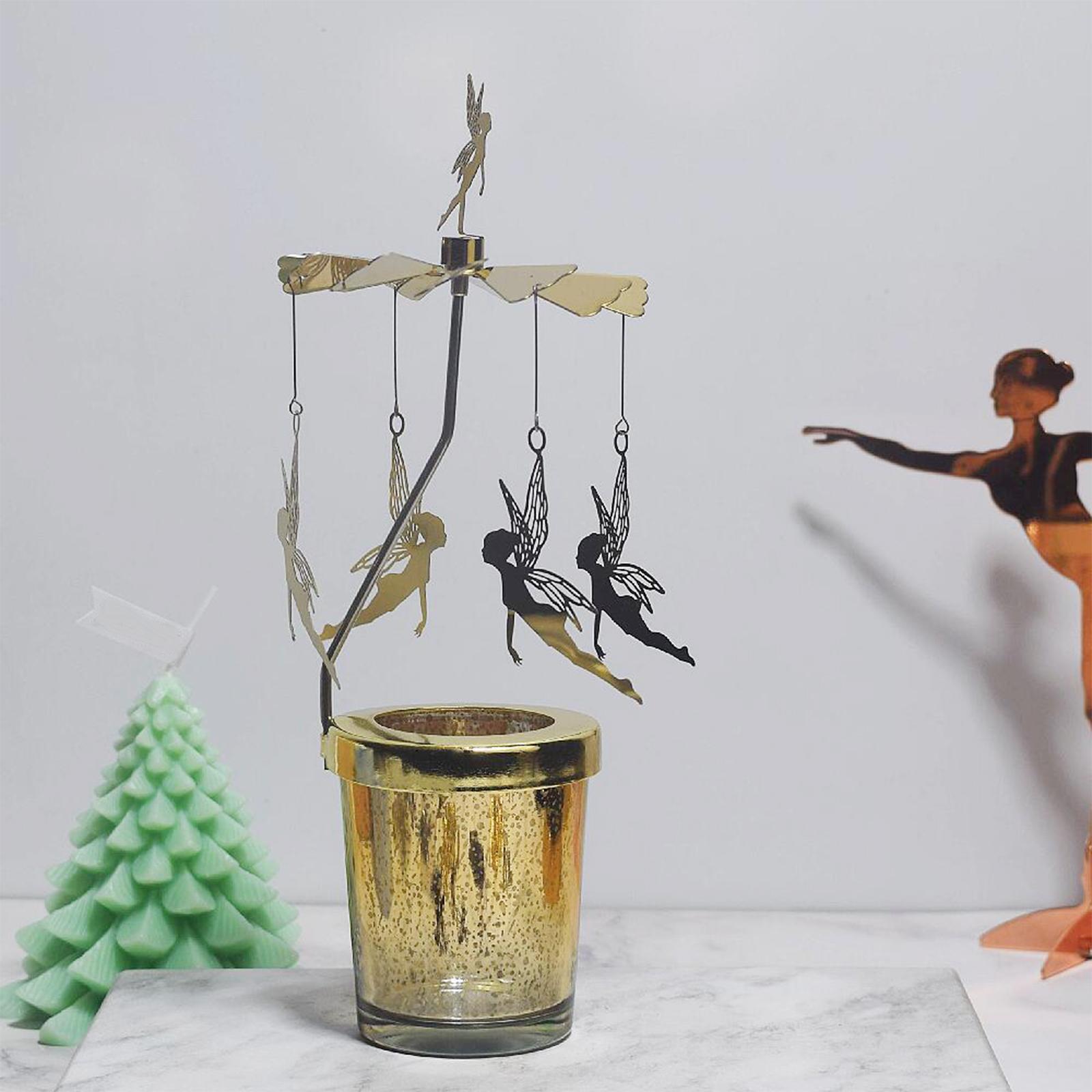 Candle Holder Tea Light Holder Rotating Candlestick for Holiday