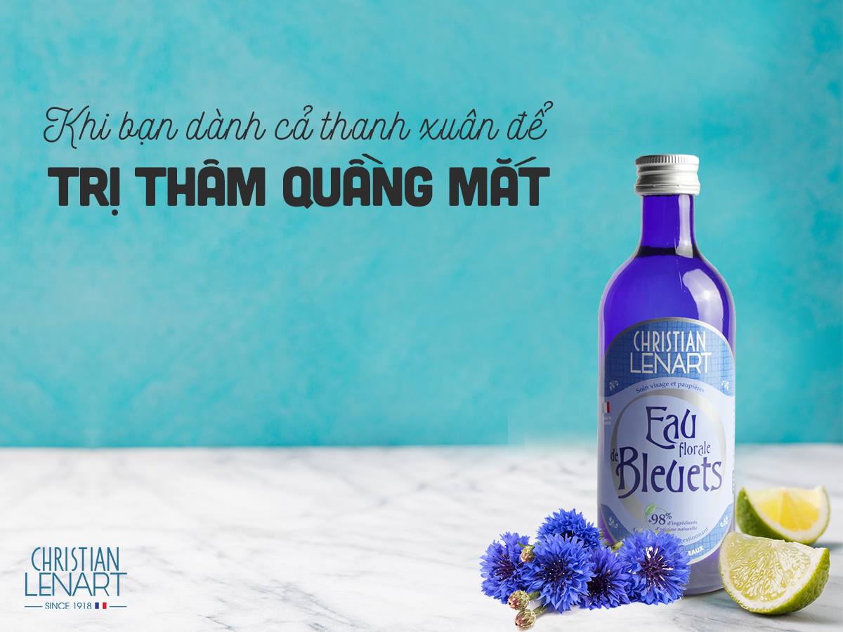 Nước Hoa Hồng Chiết Xuất Từ Hoa Cúc Lam Bleuets Christian Lenart 200ml + Tặng Kèm 1 Móc Khóa Hình Tour Eiffel Viền Đỏ