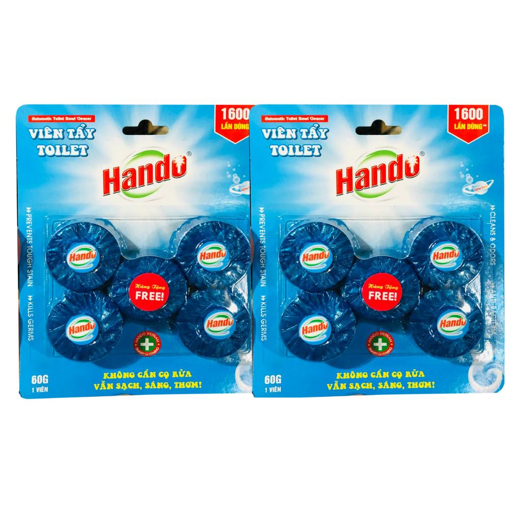 Bộ 2 vỉ 8+2 viên tẩy và làm thơm bồn cầu hương Lavender 1600 lần xả/ vỉ