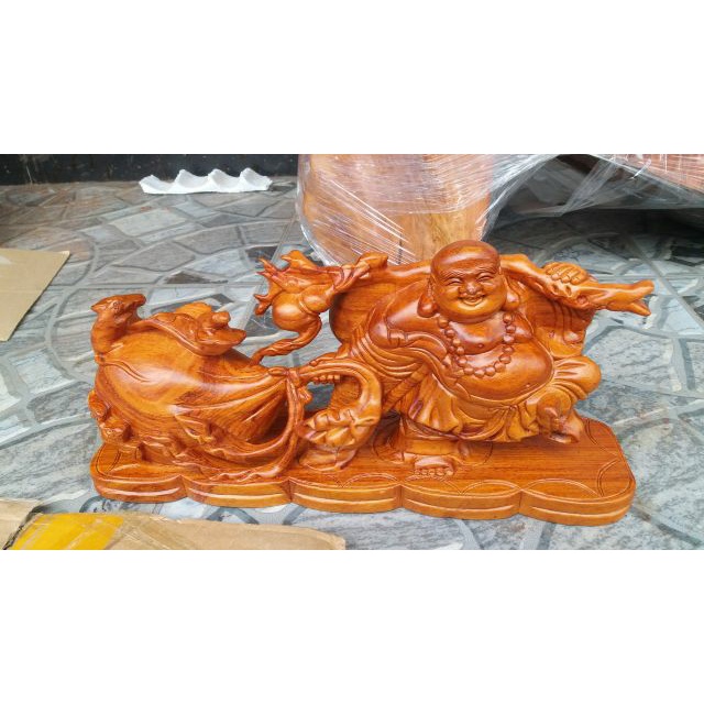 Tượng Phật Di Lặc kéo bao ngang 38cm