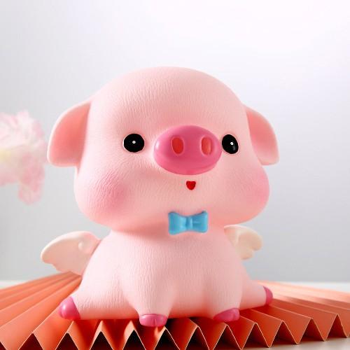 Heo Đất Tiết Kiệm Tượng Trang Trí Decor Phòng Đẹp Cute Heo Thiên Thần 15x15x15 cm - HUMI