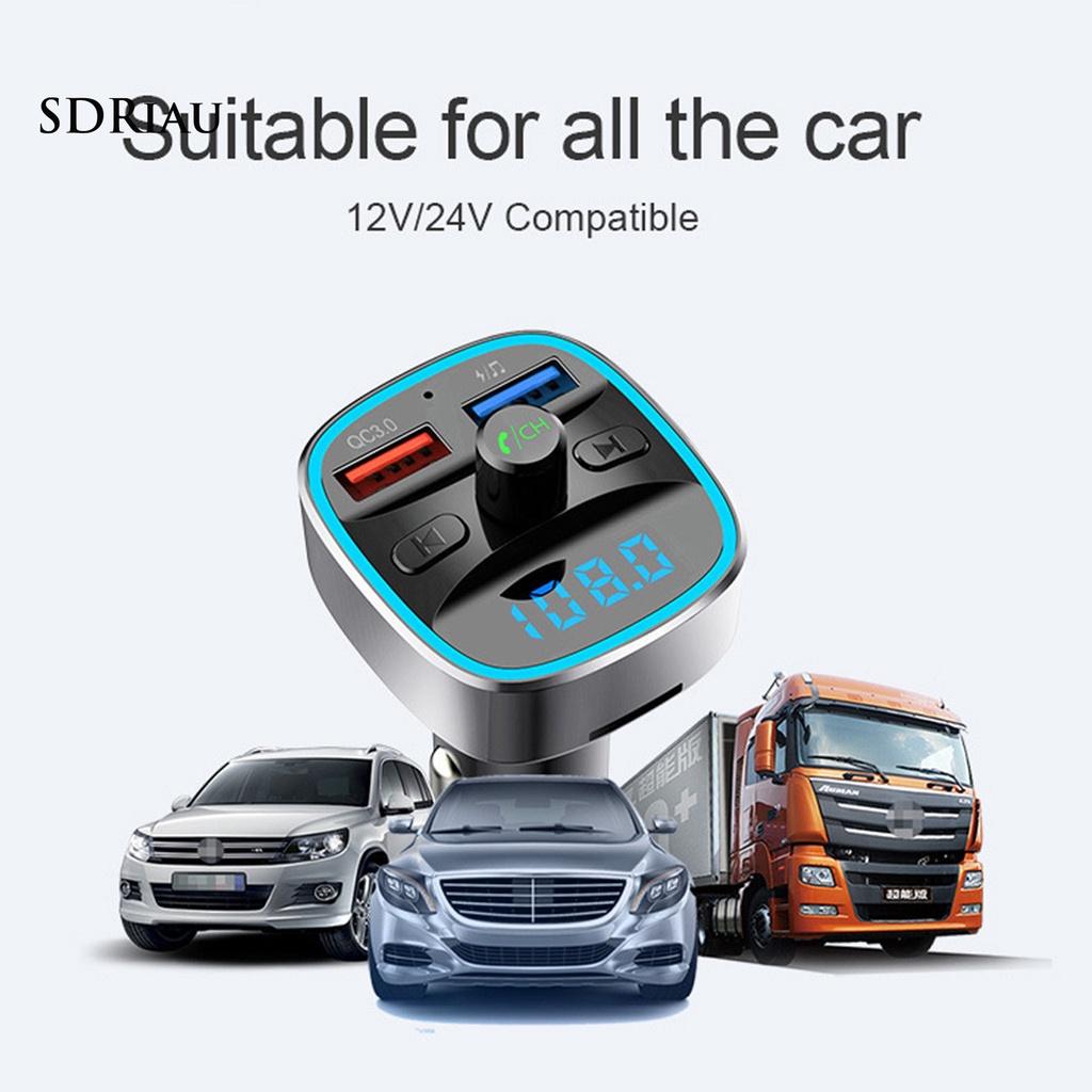 *QCDZ* T25S Car MP3 Player Support U Disk TF Card Universal Square QC3.0 Audio Receiver Charger FM Transmitter for Auto