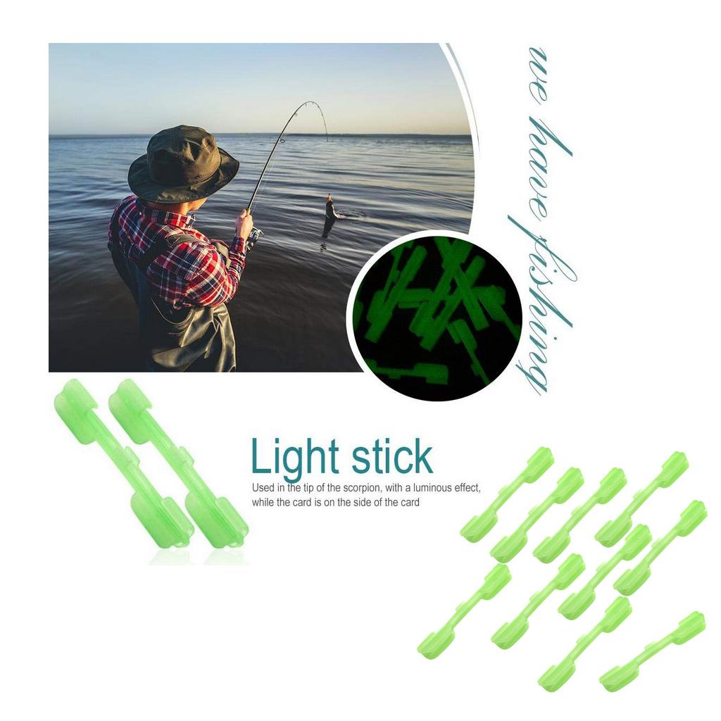 10pcs Fluorescent Glow Stick Clip Fishing Rod Clips Small S