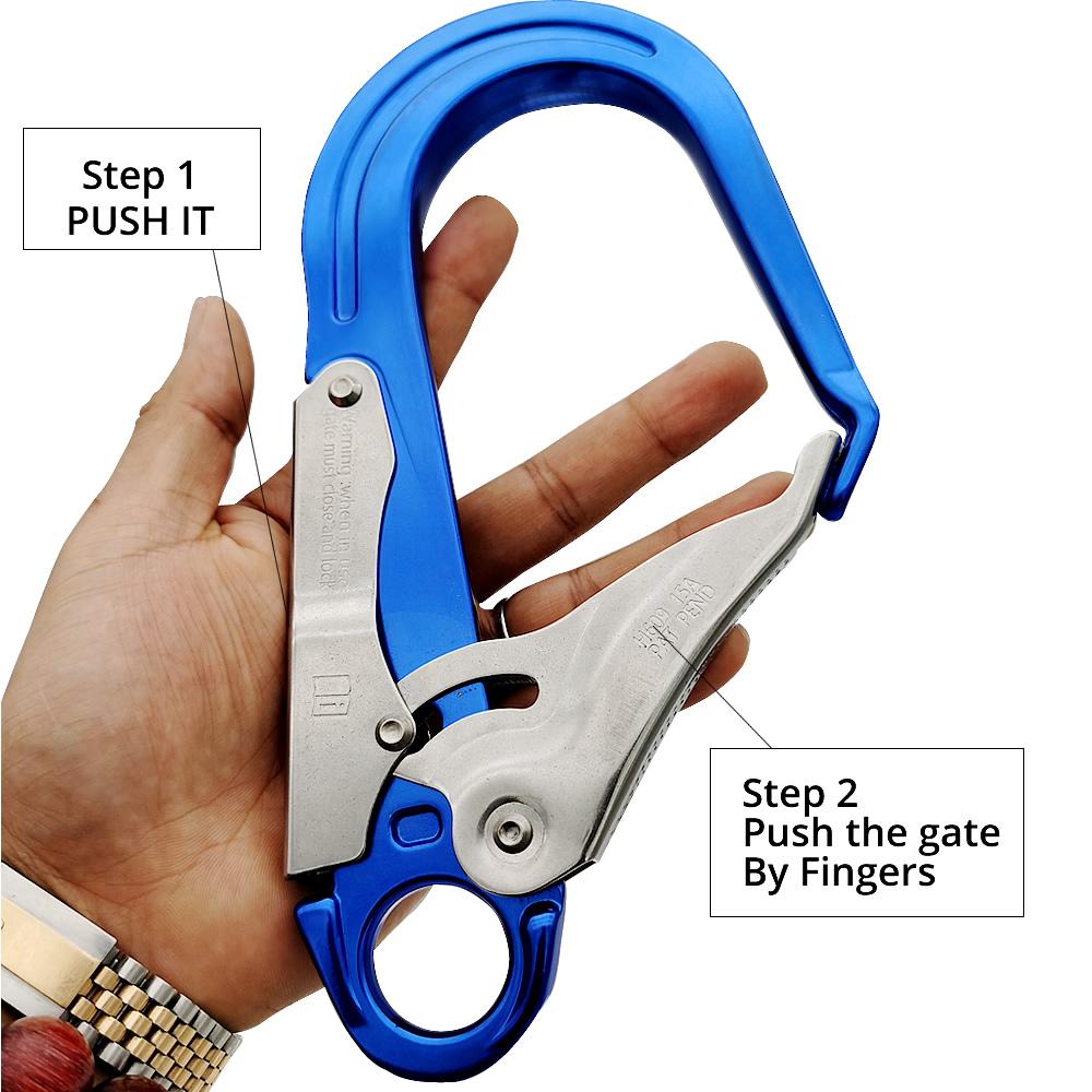 Làm sáng lên công việc an toàn trên không Hook Big Open Hợp kim carabiner thép bảo vệ ngành công nghiệp khóa bảo hiểm mùa thu