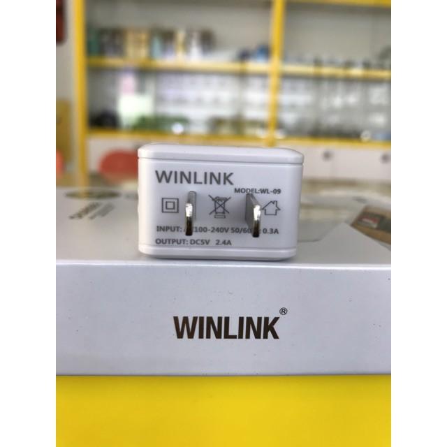 Củ sạc Winlink WL-09 - Sạc nhanh 2.4A - Bảo hành 12 tháng - hàng chính hãng