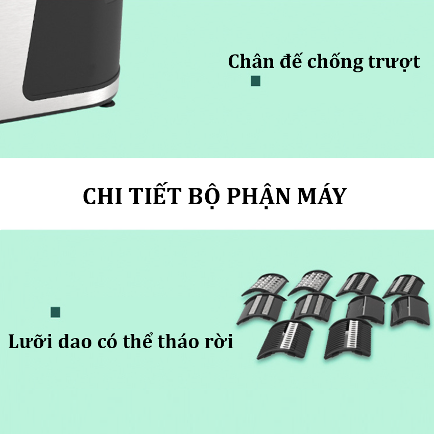 Máy thái rau củ quả 5 khuôn cao cấp 5 trong 1, dòng công suất lớn. Thương hiệu Mỹ cao cấp Camoca - VSY-S - HÀNG CHÍNH HÃNG