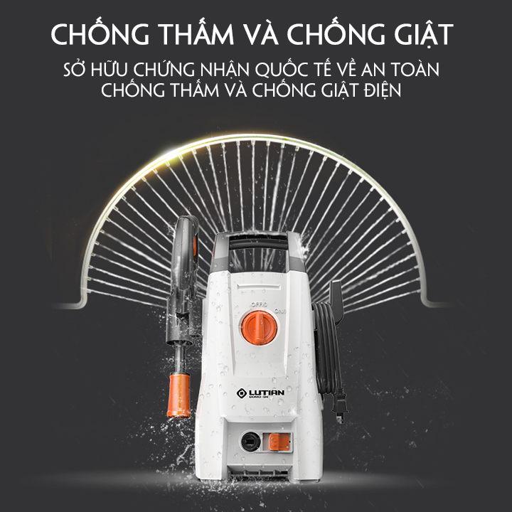 Máy rửa xe mini tăng áp cầm tay cho gia đình chống giật, chống thấm, tự mồi nước + Thêm bình bọt tuyết