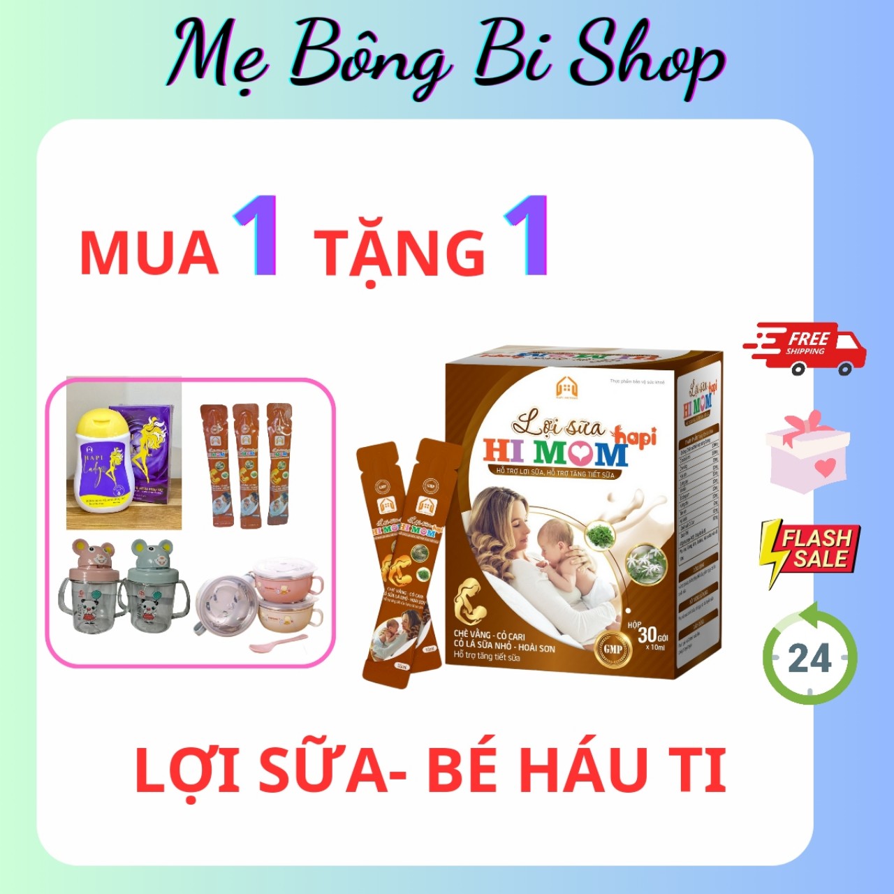 Lợi Sữa Himom Hapi [ Tặng kèm Qùa ] - Mẹ Bông Bi Shop