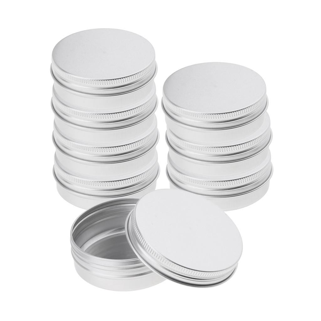 16x Aluminium Empty Cosmetic Pot Jar Travel Tin Balm Container Box Screw Lid