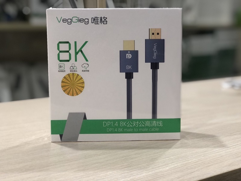 Cáp Displayport 1.4 Vegieg (2K@165Hz 4K@144Hz 8K@60Hz 32.4Gbps) hàng Chính Hãng