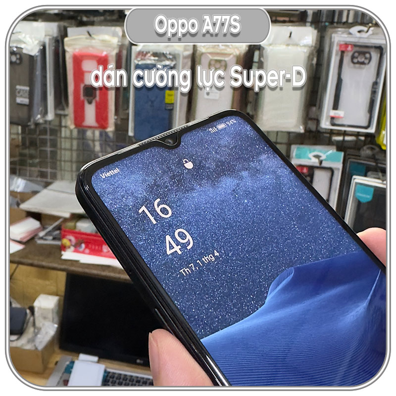 Cường lực Super-D cho Oppo A77S - Full viền Đen - hàng nhập khẩu