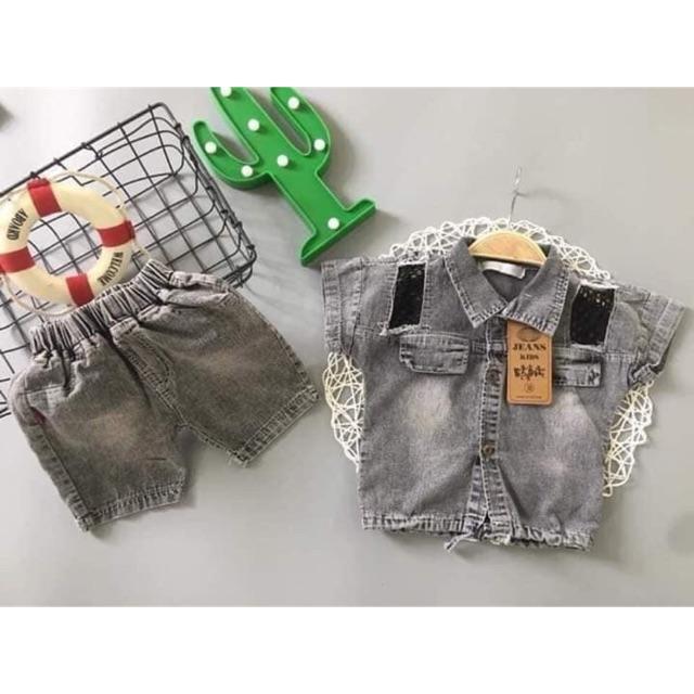 Bộ bò phối lưới cho bé trai