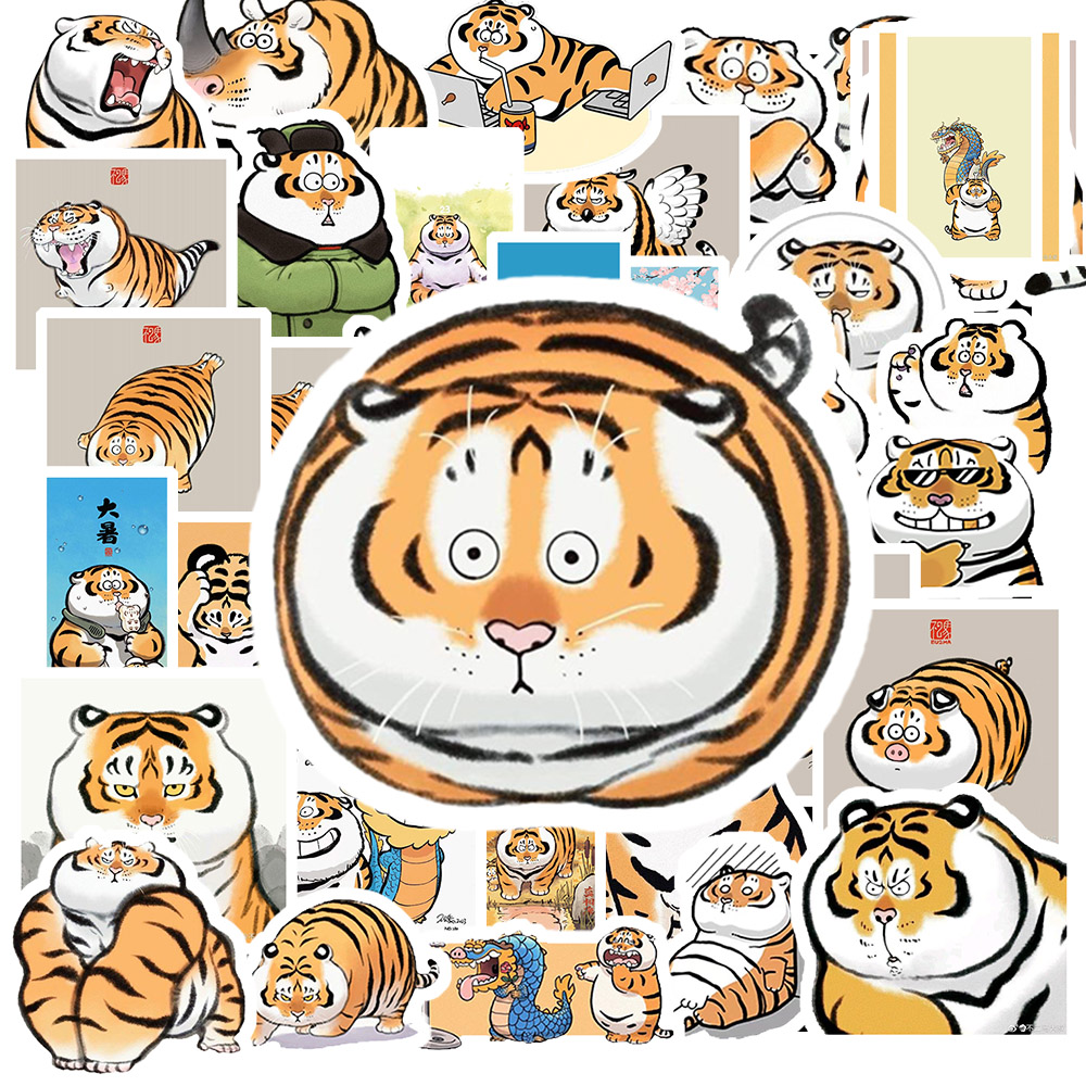 Set 50 Sticker Hình HỔ BÉO DỄ THƯƠNG – Decal Trang Trí Xe - Laptop - Nón Bảo Hiểm | Chống Nước